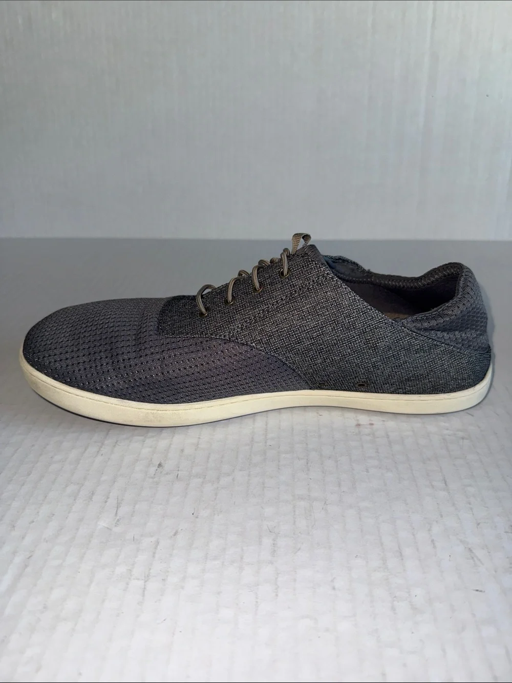 Olukai Gray Nohea Moku No Tie Boat Shoes